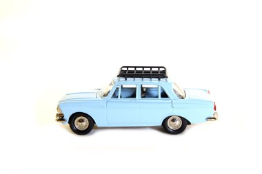 Collectible toy model blue Soviet car 