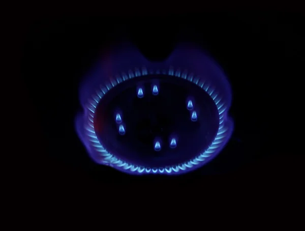 Burning natural gas on burner — Stock Photo, Image