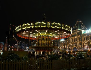 Festively dekore roundabout red Square, Moskova
