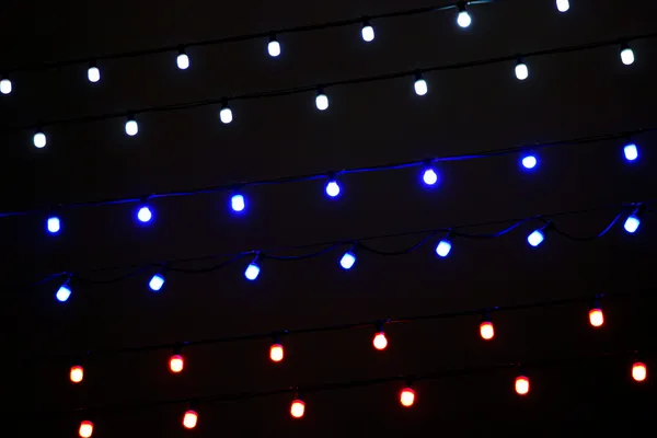 Iluminación festiva de luces de colores —  Fotos de Stock