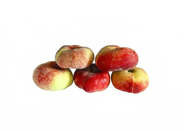 Frutos dos pêssegos planos isolados — Fotografia de Stock