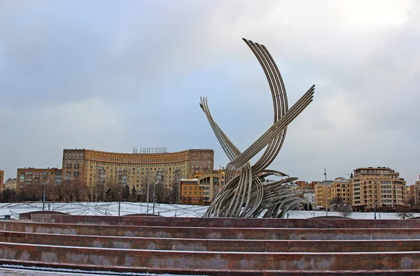 Plaza de Europa en Moscú, estación de tren de Kiev en Moscú — Foto de Stock