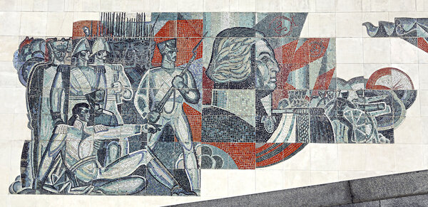 Мозаика, изображающая победу российских войск
