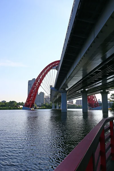 Malebné visutý most v Moskvě — Stock fotografie