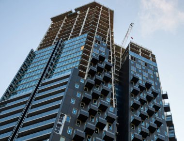 A block of flats being constructed in central London