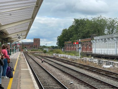 Shrewsbury, Birleşik Krallık - 16 Ağustos 2021: Foregate Kalesi 'ndeki Shrewsbury Tren İstasyonu