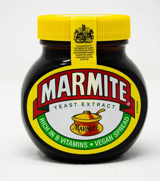 Reading United Kingdom January 2022 Photo Jar Marmite — стокове фото