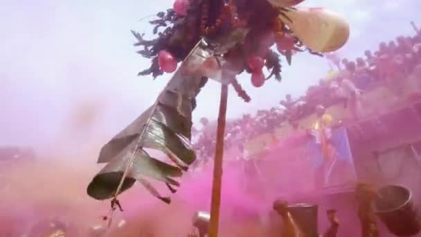 2019 사람들 축제를 다채롭게 홀리는 인도의 축제이다 그것은 즐거움의 축제이다 — 비디오