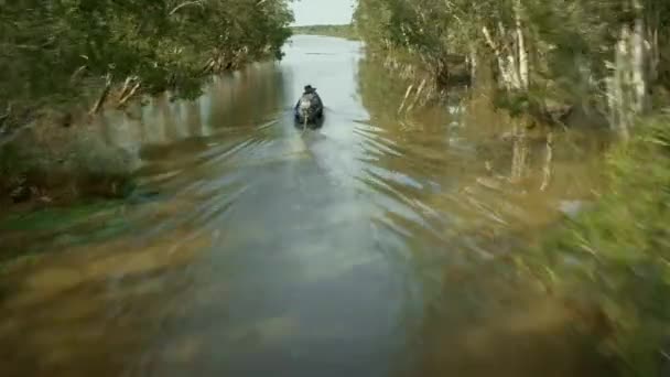 Jan 2016 Songkhla Gölü Songkhla Tayland Sığ Bir Gölde Teknede — Stok video