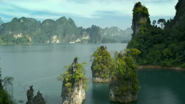 Letecký Pohled Věž Nang Jednu Nejznámějších Krajů Krabi Krasovými Útvary — Stock video