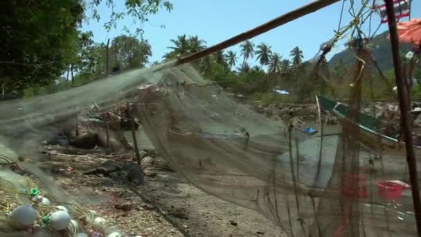 Mayıs 2020 Güneşli Bir Günde Balıkçılar Çalışıyor Çalışkan Işçi Tayland — Stok video
