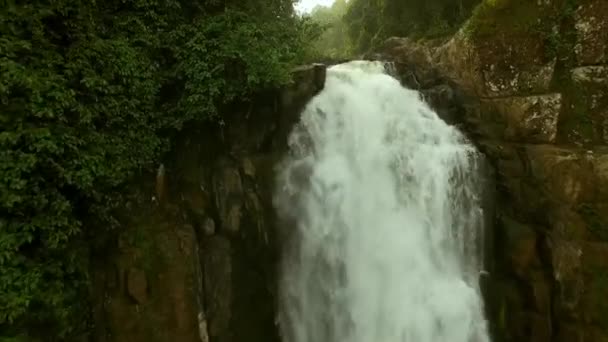 Aerial View Haew Narok Waterfall Large Famous Waterfall Located Khao — Stock Video