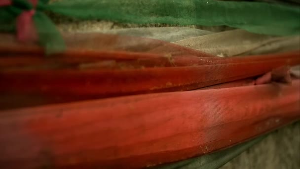 Árbol Banyan Con Cuerda Colorida Como Árbol Simbólicamente Ordraining Como — Vídeos de Stock