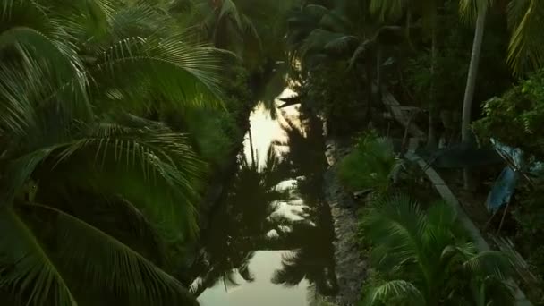 Widok Typowego Nabrzeża Wzdłuż Amphawa Waterway Amphawa Tajlandia — Wideo stockowe