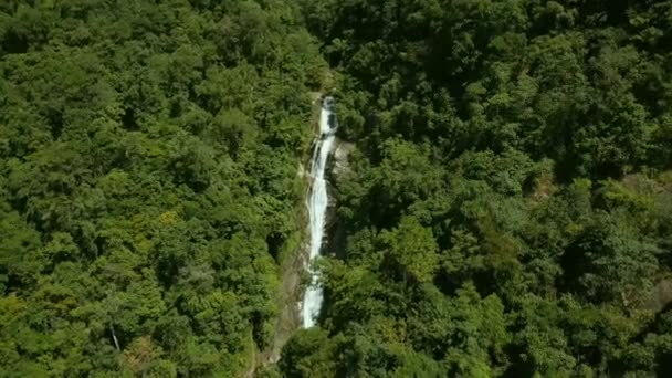 泰国北部卡奥伊国家公园森林小丘瀑布的空中景观 — 图库视频影像