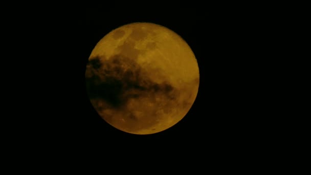 Проміжок Часу Нічного Неба Повним Місяцем Хмарах — стокове відео