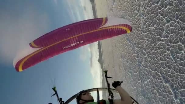 Apr 2019 Paraglider Flyger Himlen Bonneville Salt Lake Flats Utah — Stockvideo