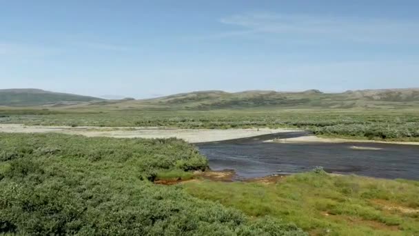 Вид Пресноводную Реку Заповедник Катмай Южная Аляска Сша — стоковое видео