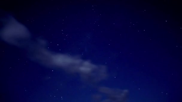 Estrellas Luna Cielo Nocturno Montaña Momento Salida Luna — Vídeos de Stock