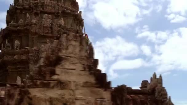 Mar 2018 Рабочие Занимающиеся Ремонтом Уборкой Храме Ангкор Ват Сием — стоковое видео