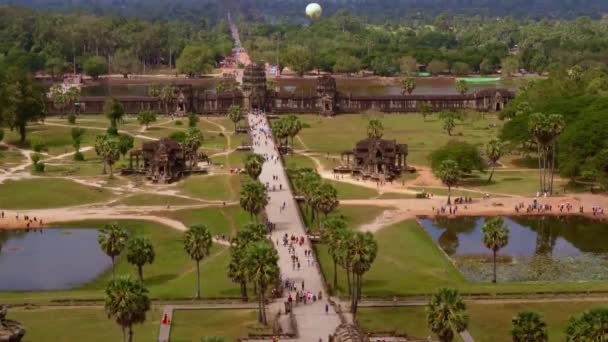 柬埔寨暹粒吴哥窟的空中全景 — 图库视频影像
