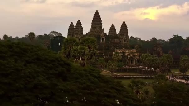 Vista Panorâmica Aérea Angkor Wat Siem Reap Camboja — Vídeo de Stock