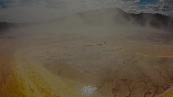 Aerial View Beauty Nature Grand Prismatic Spring Midway Geyser Basin — Stock videók