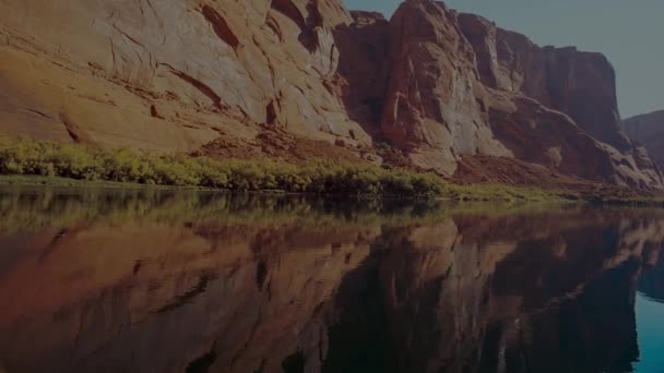 Вид Долину Річки Червоні Скелі Національний Парк Гранд Каньйон Річкою — стокове відео