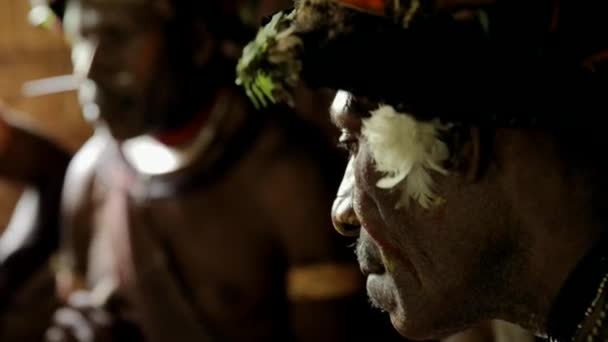Nov 2016 Huli Perücken Stammeskrieger Hagener Hochland Papua Neuguinea — Stockvideo