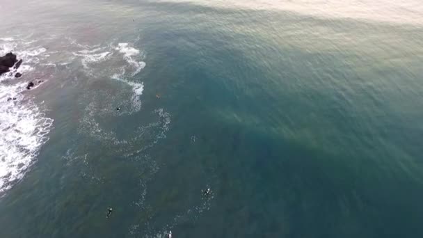 Luftaufnahme Von Chicama Strand Schönen Sunset Surfers Paradise Die Umfangreichste — Stockvideo