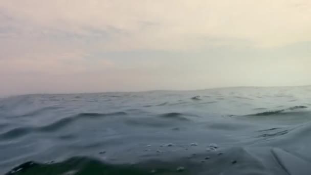 Színes Kék Óceán Nyugodt Hullámokkal Csendes Óceánon Paracas Nemzeti Park — Stock videók