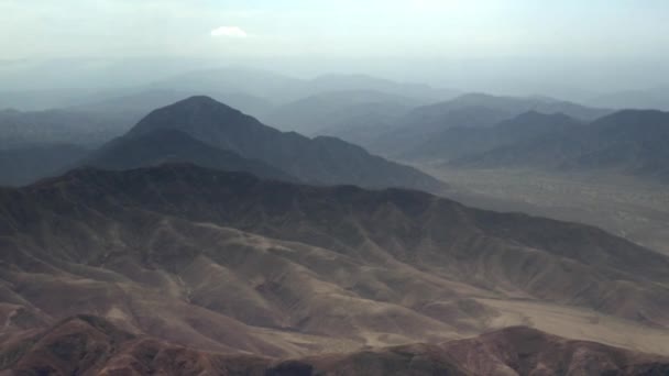 Peru Nazcası Rocky Çölü Dağları Nın Havadan Görünüşü Çok Kuru — Stok video