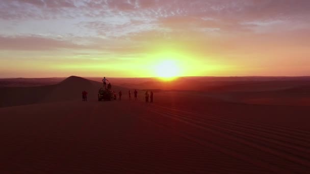 October 2018 Sunset Aerial Drone Footage Sand Dunes Peru Close — ストック動画