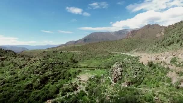 Vista Aérea Vale Canyon Colca Peru Longo Cordilheira Dos Andes — Vídeo de Stock