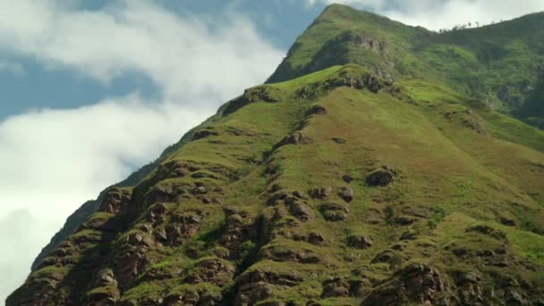Letecký Pohled Údolí Kaňonu Colca Peru Podél Pohoří Nedaleko Města — Stock video