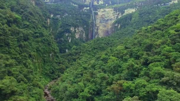 Gocta Waterfall Raonforest One Highest Waterfalls World Chachapoyas Amazonas Peru — Video