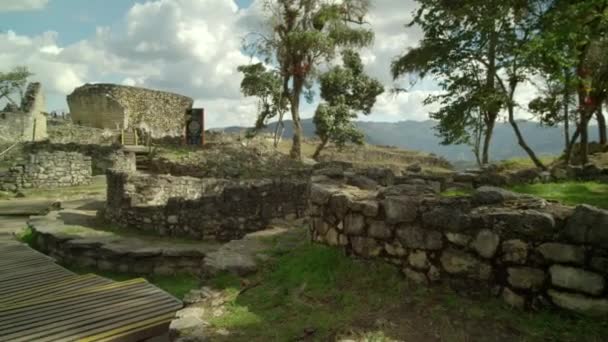Fortaleza Kuelap Com Paredes Maciças Que Protegiam Fortaleza Foi Construída — Vídeo de Stock