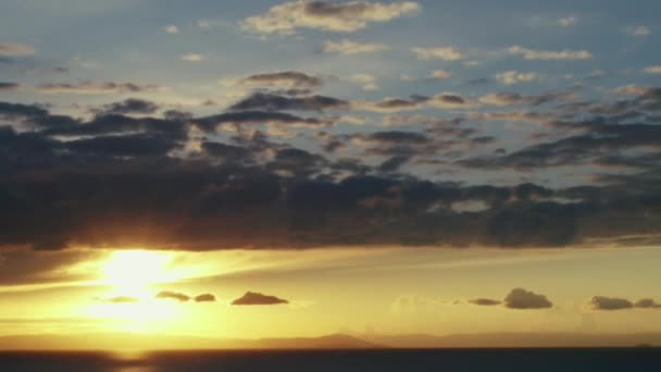 Clouds Sun Rising Sky Time Lapse Sunrise River Shore — Stockvideo