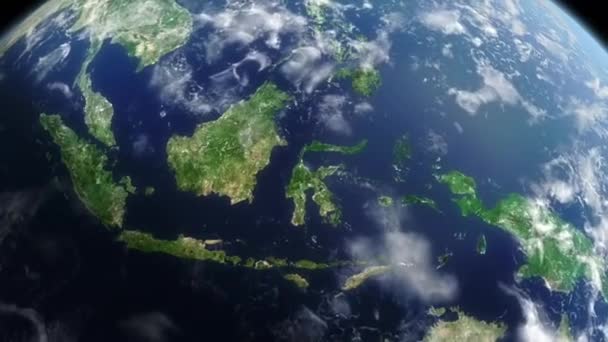 Globus Dreht Sich Langsam Und Zoomt Aus Dem Weltraum Herein — Stockvideo