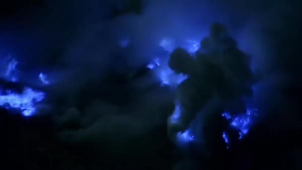 Natural Phenomenon Known Blue Fire Seen Volcanic Gasses Coming Out — Video Stock