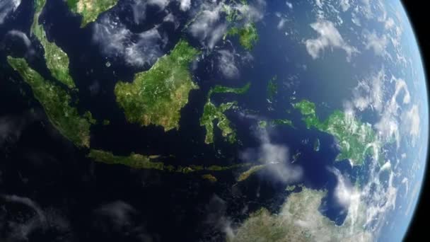 Timelapse Cloud Movement Show Planet Earth Asia Australia Globe View — Vídeo de stock