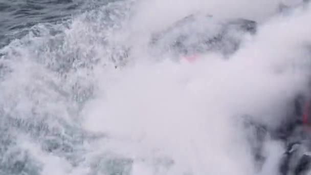 Lava Courant Dans Océan Pacifique Faisant Une Nouvelle Terre Roches — Video