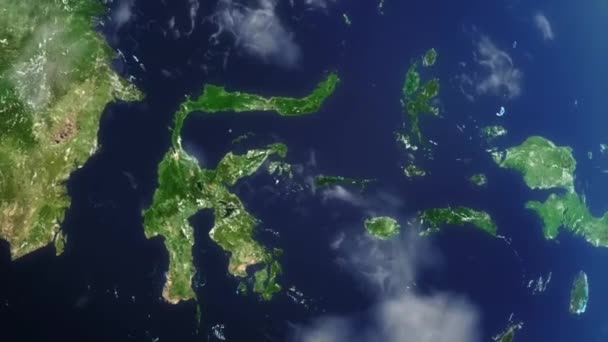 Timelapse Cloud Movement Show Planet Earth Indonesia Globe View Space — стокове відео