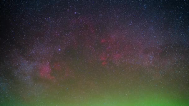 북극광 Aurora Borealis 스발바르 주변의 북극권에 밤하늘에 — 비디오
