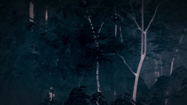 ブラジルのパンタナール湿地で夜の森の景色 赤外線カメラ — ストック動画
