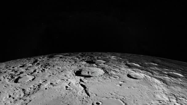 Realistic Earthrise Moon Seen Spacecraft Orbiting Moon High Quality Animation — Vídeos de Stock