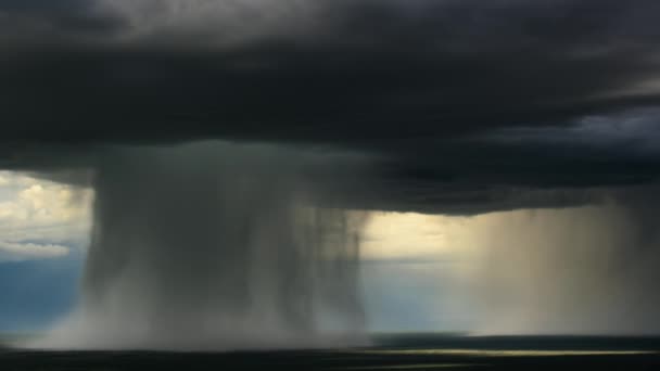 Time Lapse Storm Clouds Raining Vast Salt Pans Kubu Island — стоковое видео