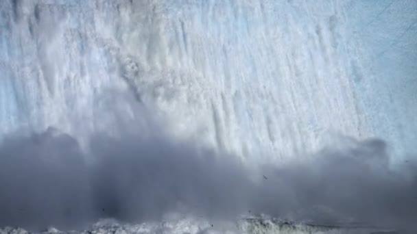 Slow Motion Massive Icefalls Make Hidden Ice Surging Upwards Generates — Stockvideo