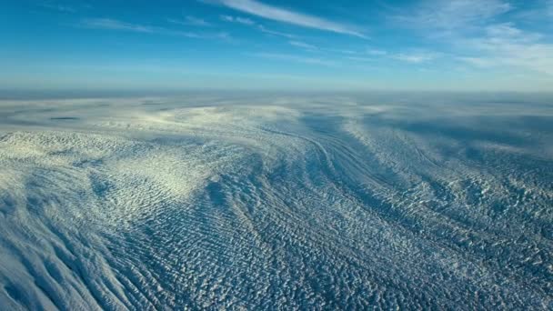 Aerial View Greenland Ice Glacier Heavy Snowpack Arctic Winter Landscape — Vídeo de Stock