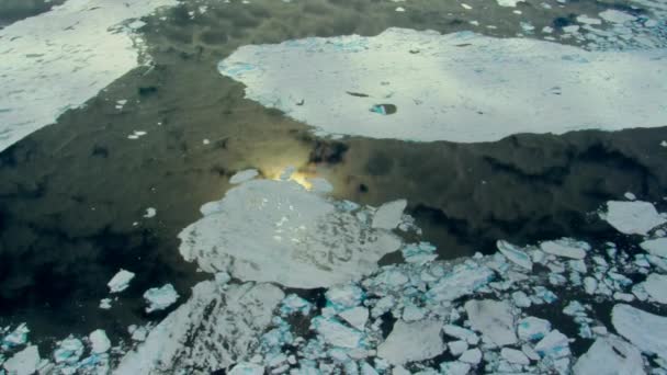 Luchtfoto Van Cracks Het Smeltende Zee Ijs Ten Noorden Van — Stockvideo